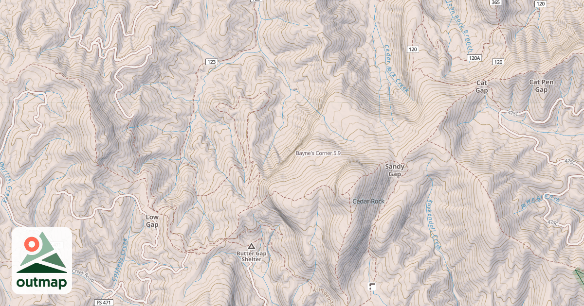 Map of Bayne's Corner