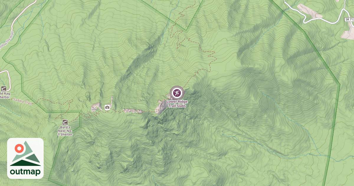 Map of Lower Ridge Trail Slabs