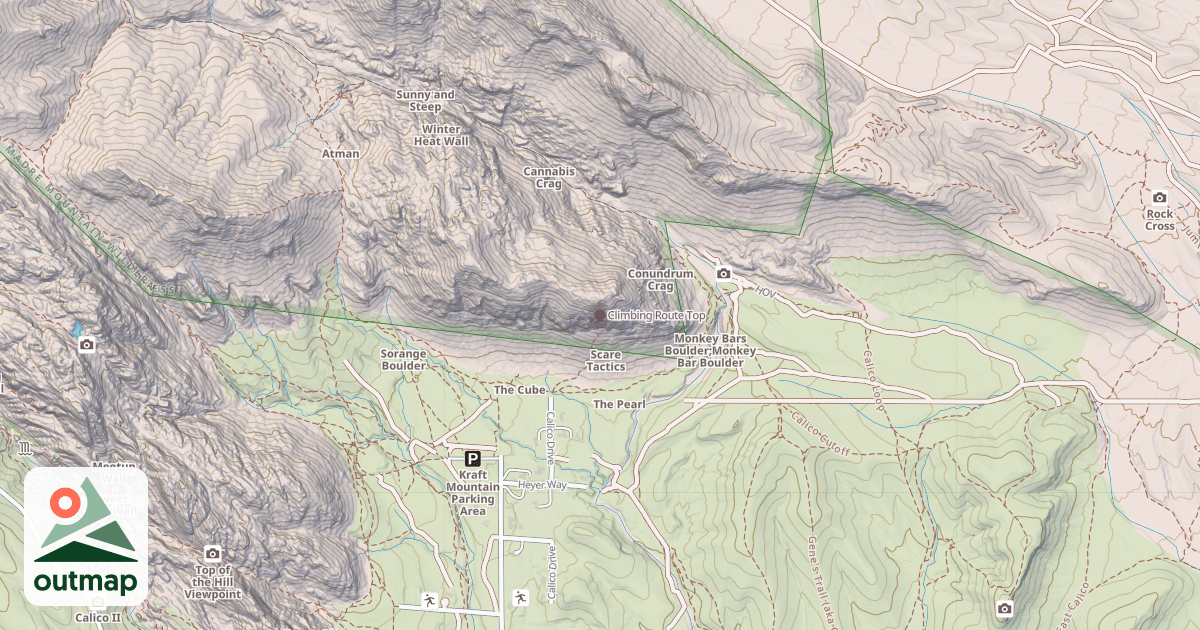 Map of Climbing Route Top
