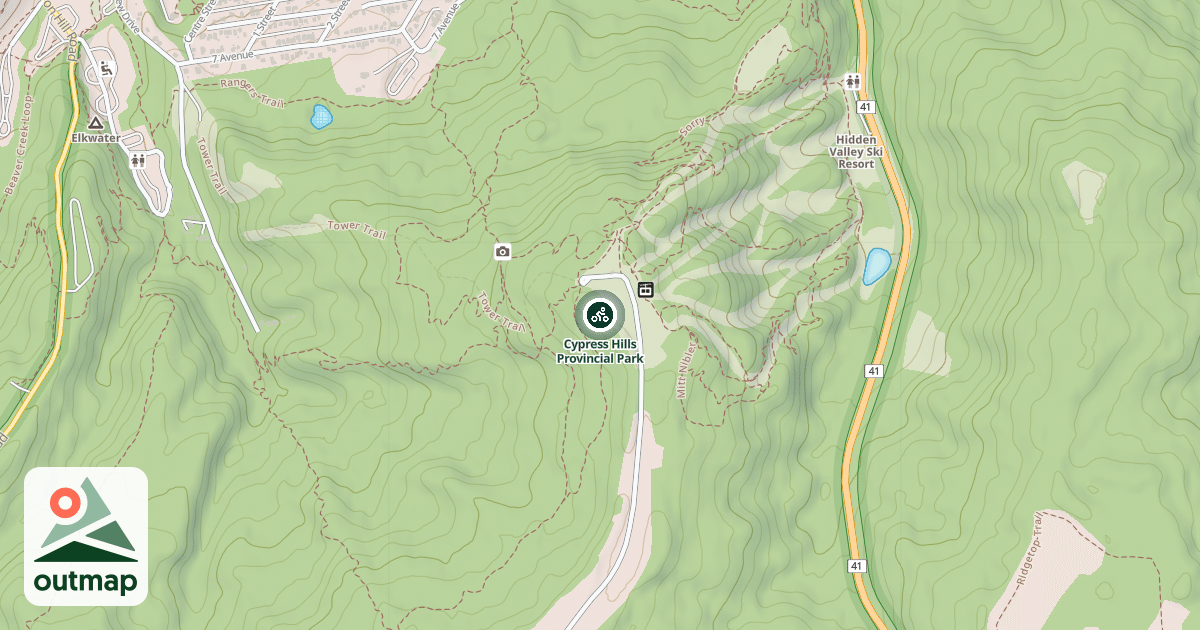 Map of Cypress Hills Provincial Park