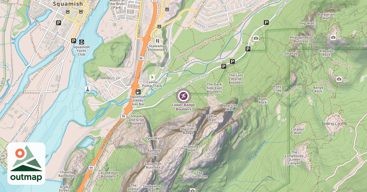 Map of Lower Badge Boulders