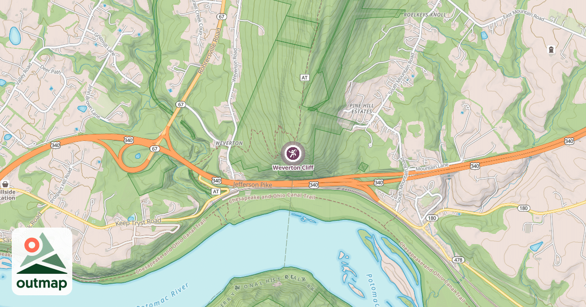 Map of Weverton Cliff