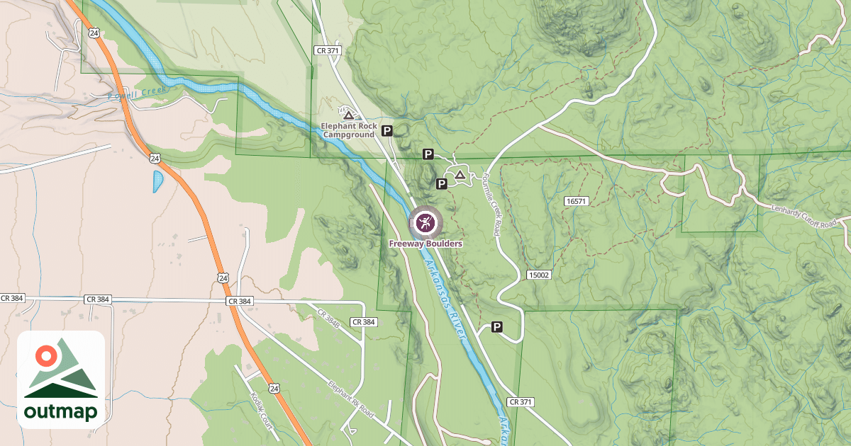 Map of Freeway Boulders