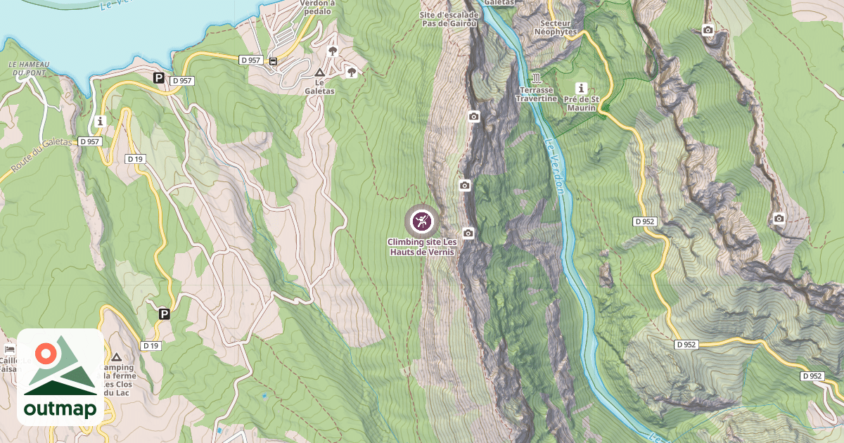 Map of Climbing site Les Hauts de Vernis