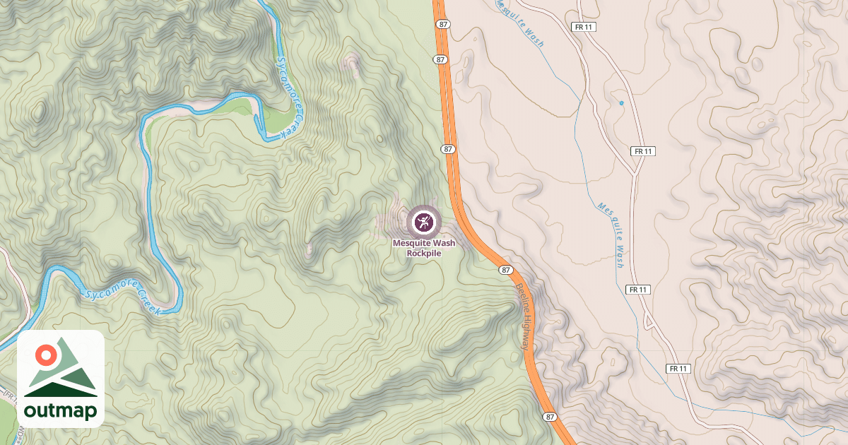 Map of Mesquite Wash Rockpile