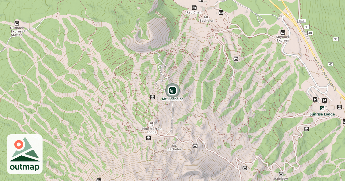 Map of Mt. Bachelor