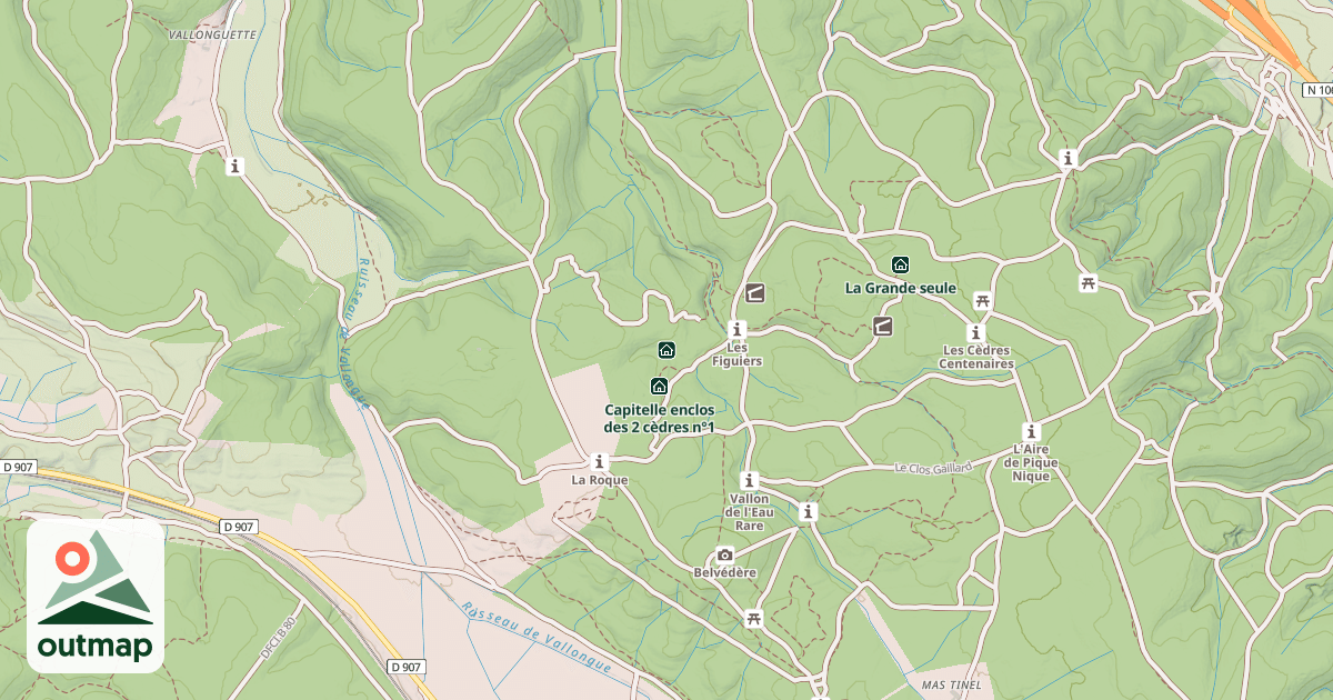 Map of Capitelle enclos des 2 cèdres n°2