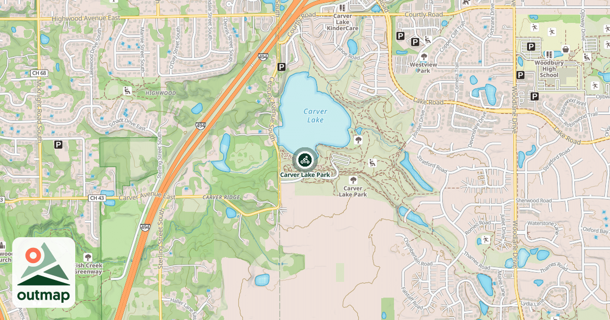 Map of Carver Lake Park