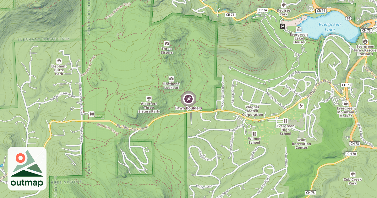 Map of Fawn Boulders