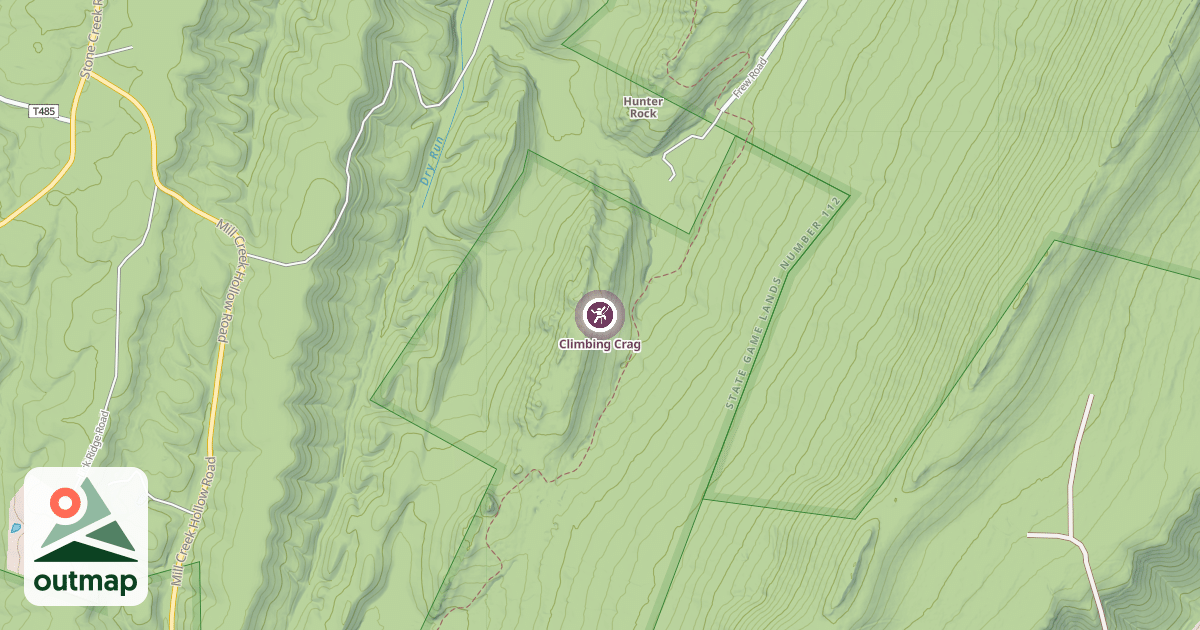 Map of Climbing Crag
