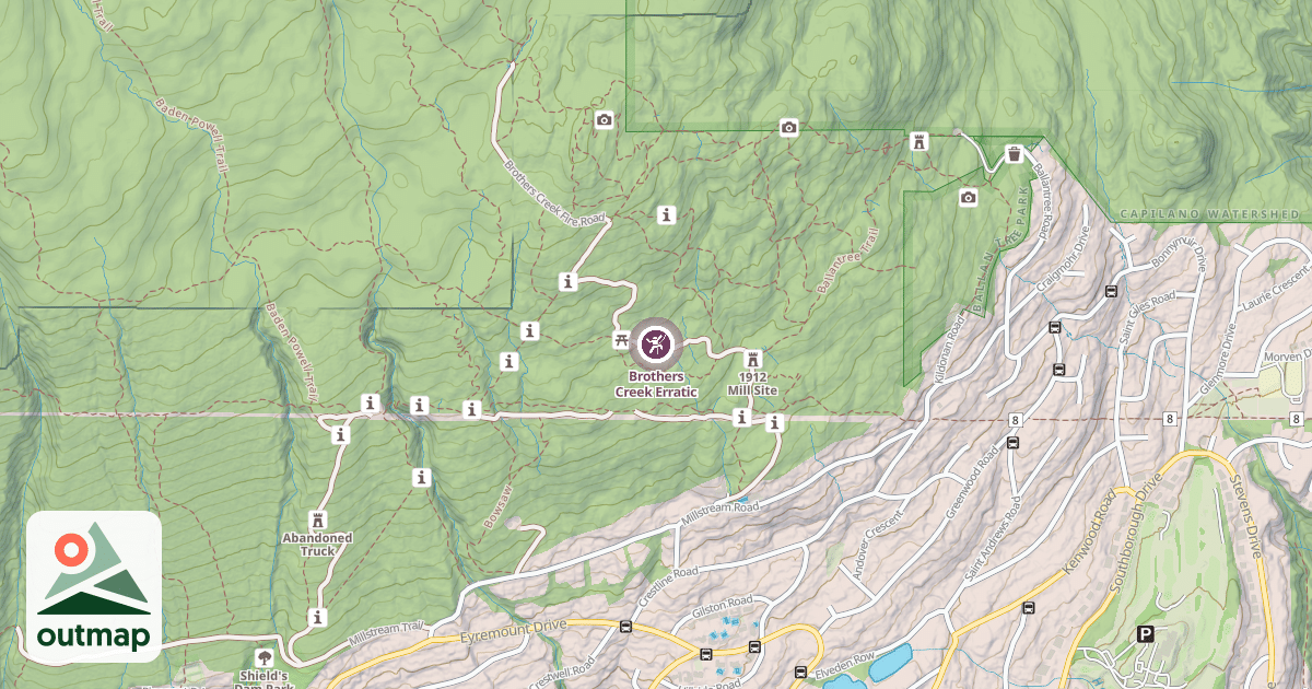 Map of Brothers Creek Erratic