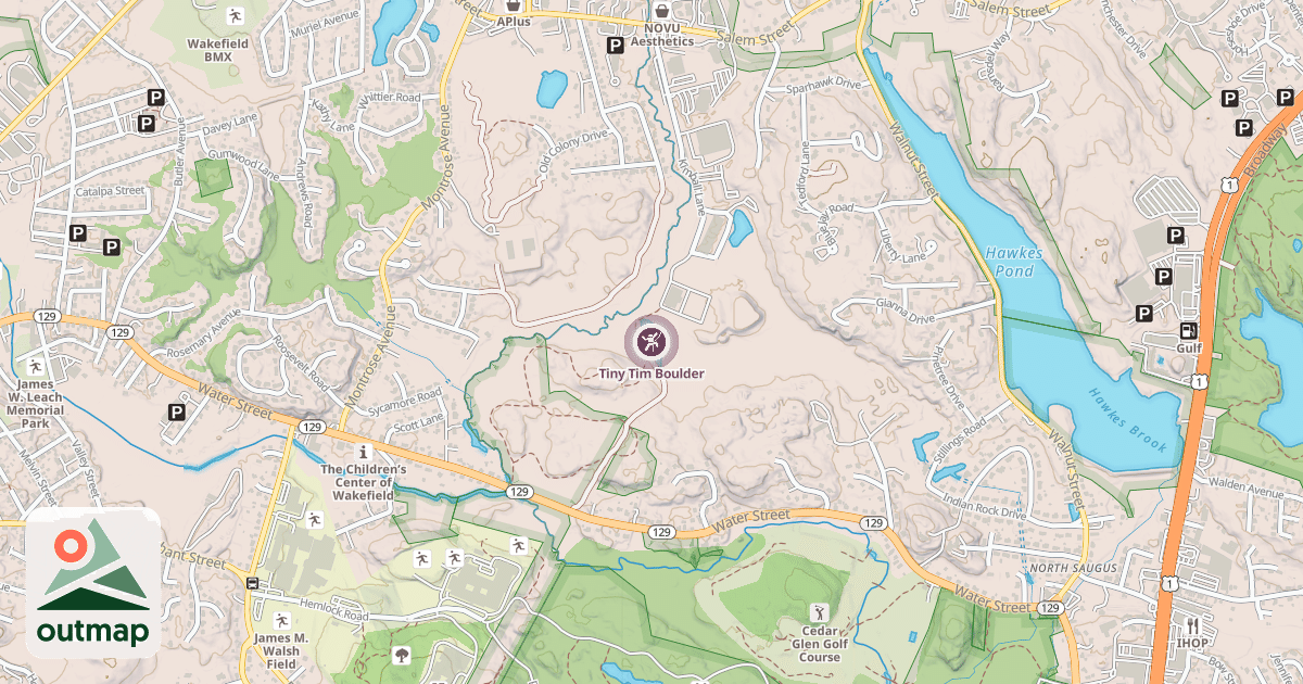 Map of Tiny Tim Boulder