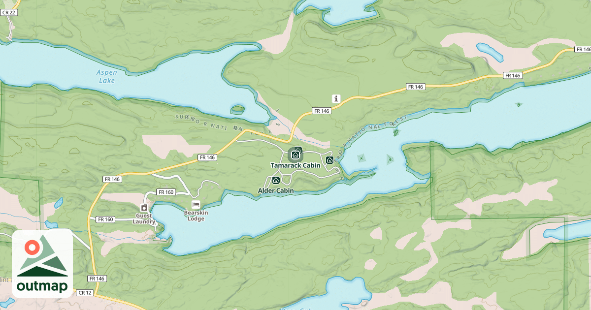 Map of Tamarack Cabin
