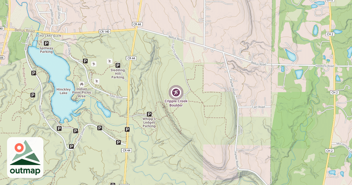 Map of Cripple Creek Boulder
