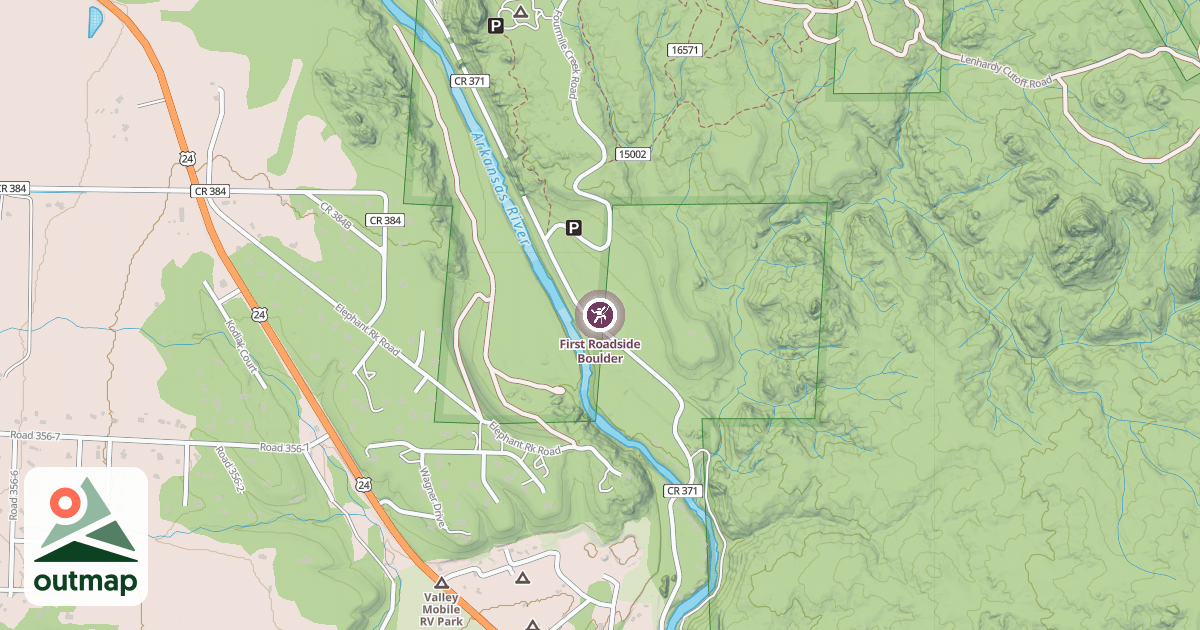 Map of First Roadside Boulder