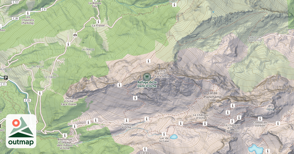 Map of Refuge de la Dent d'Oche