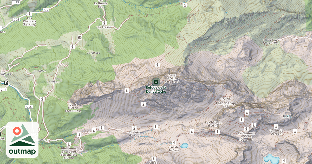 Map of Refuge de la Dent d'Oche