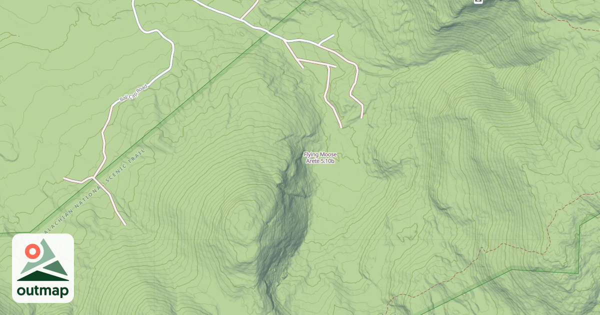 Map of Flying Moose Arete
