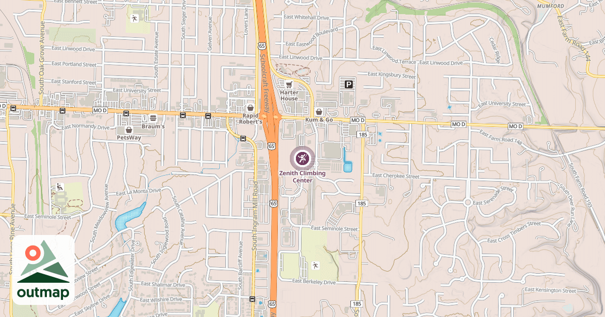 Map of Zenith Climbing Center