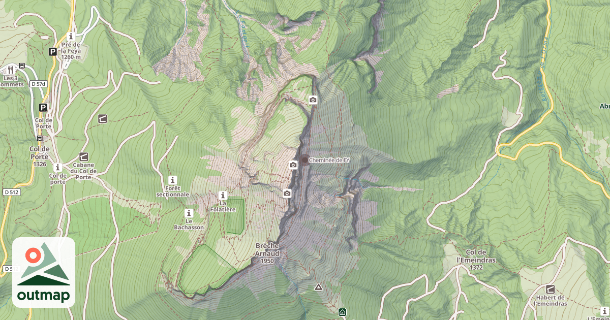 Map of Cheminée de l'Y