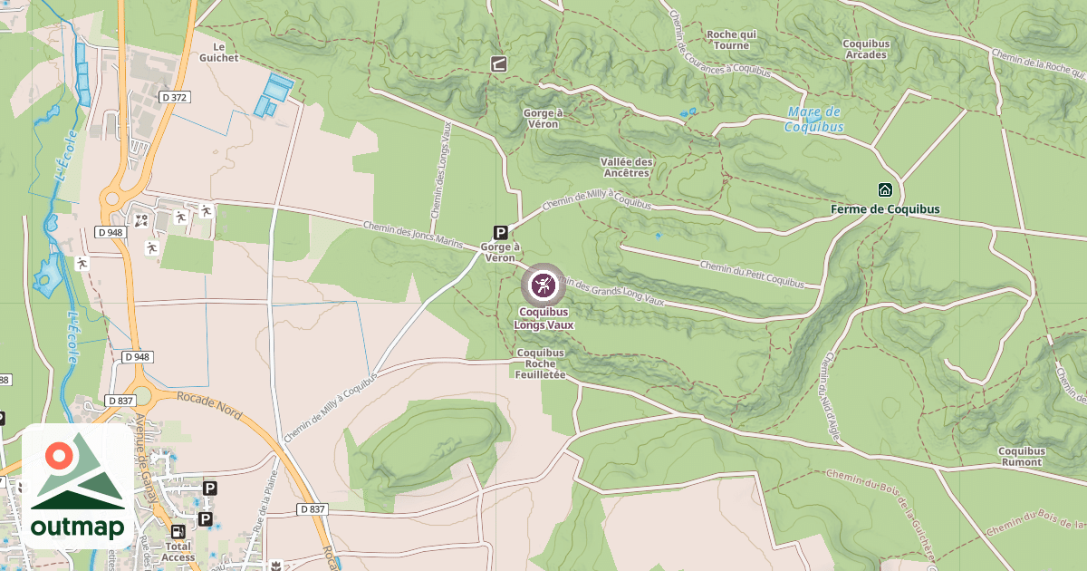 Map of Coquibus Longs Vaux
