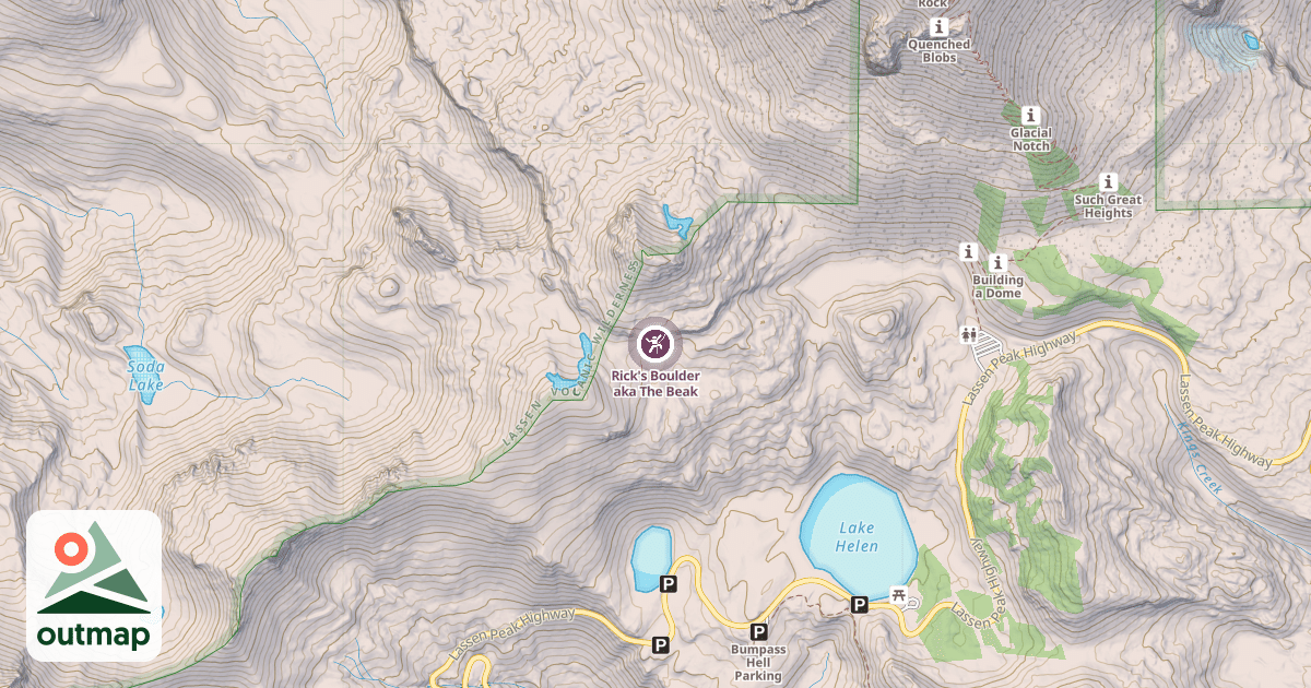 Map of Rick's Boulder aka The Beak