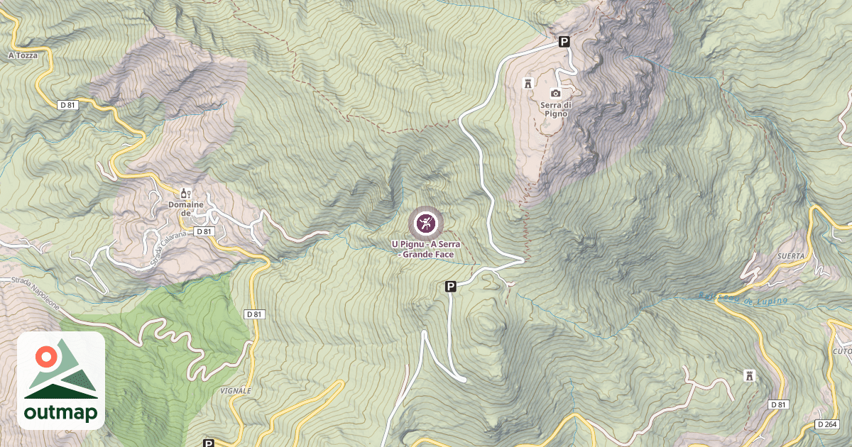 Map of U Pignu - A Serra - Grande Face