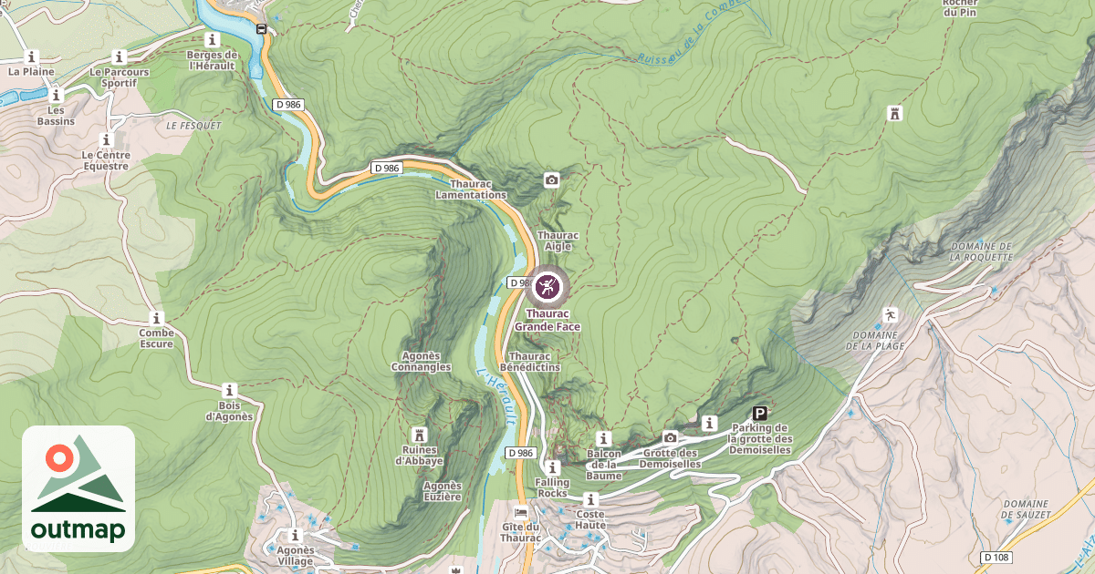 Map of Thaurac Grande Face