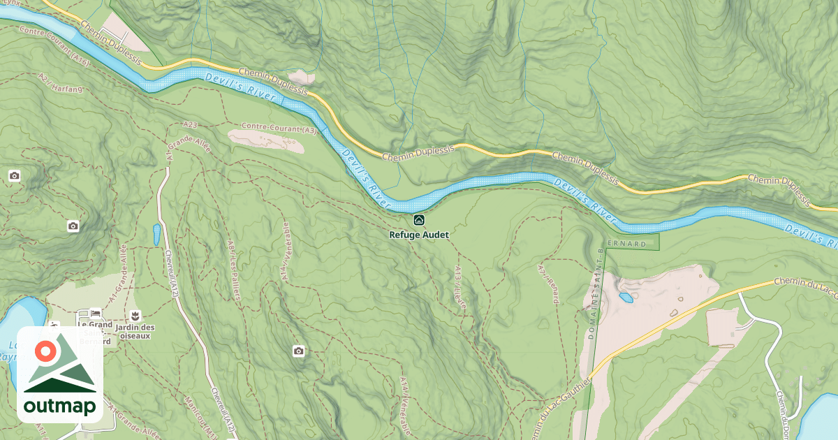 Map of Refuge Audet