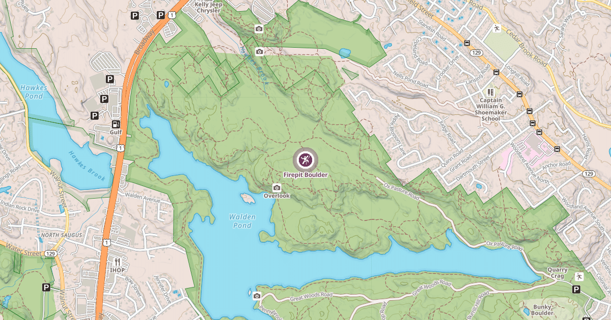 Map preview of Firepit Boulder