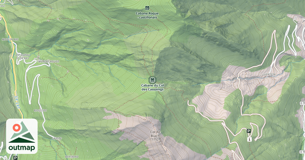 Map of Cabane du Col des Cassaings