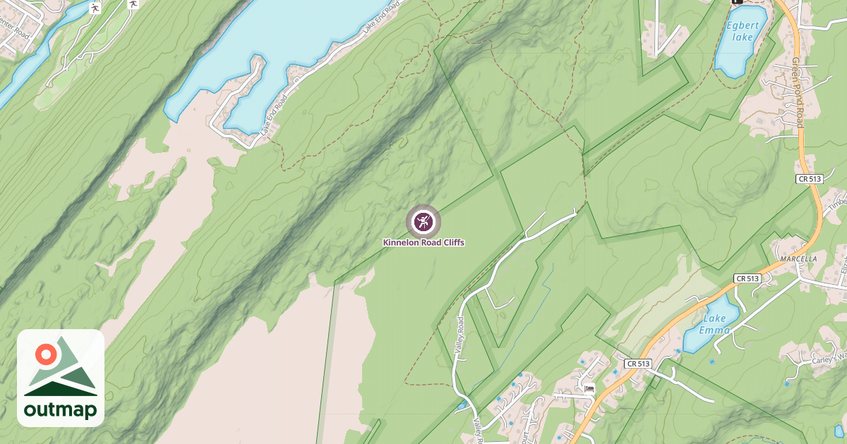 Map of Kinnelon Road Cliffs