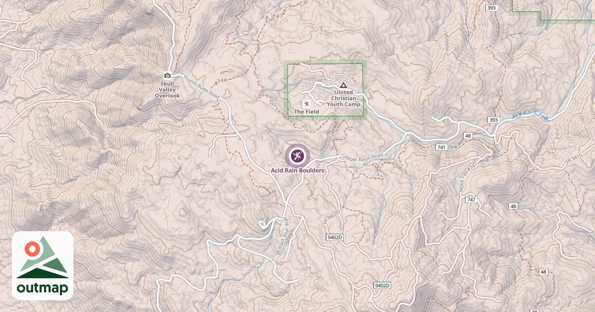 Map of Acid Rain Boulders