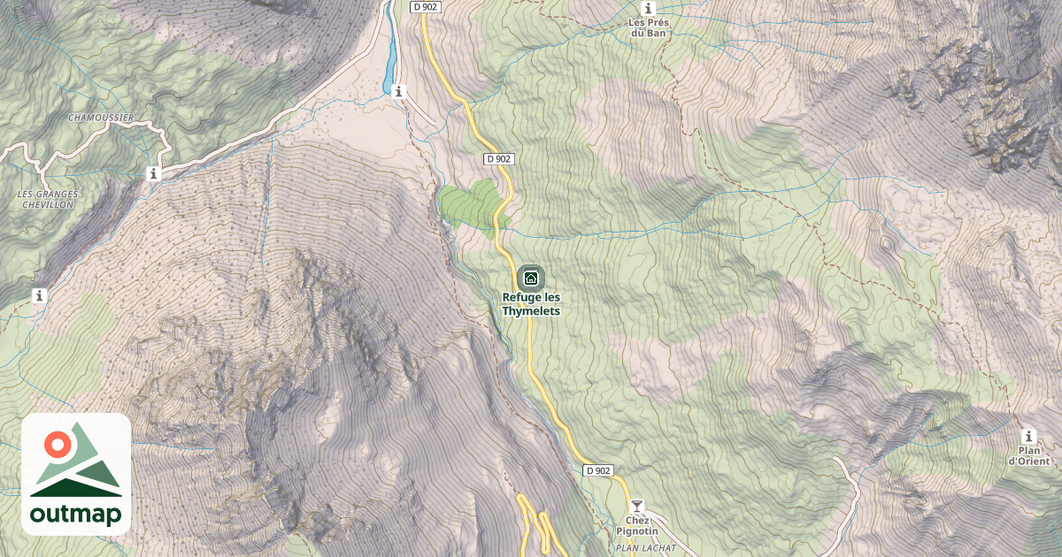 Map of Refuge les Thymelets