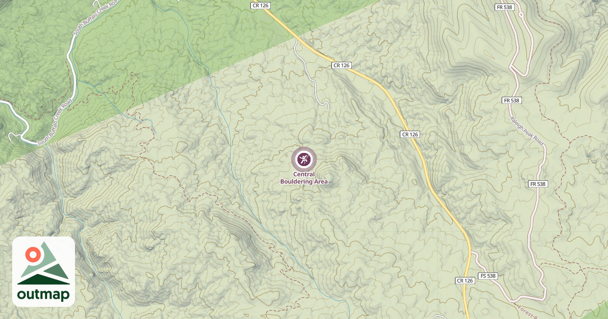 Map of Central Bouldering Area