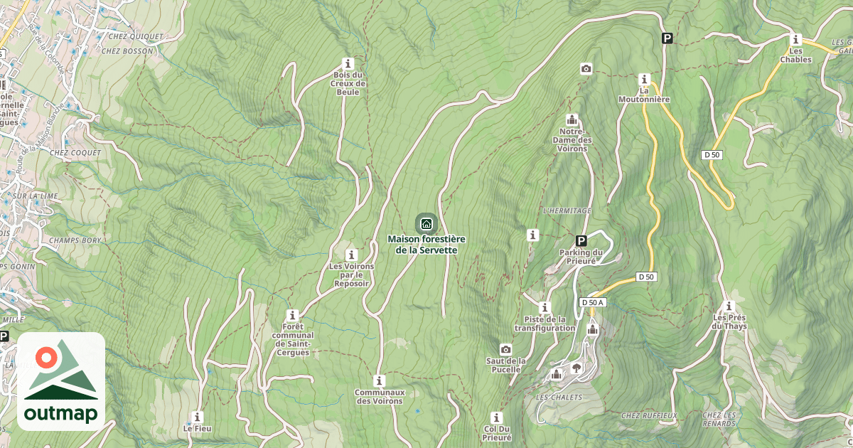 Map of Maison forestière de la Servette