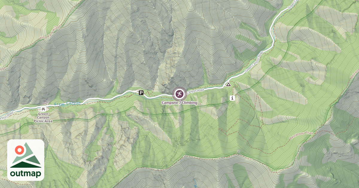 Map of Campsite 7 Climbing