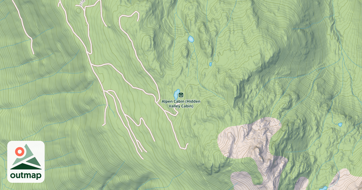 Map of Alpen Cabin (Hidden Valley Cabin)
