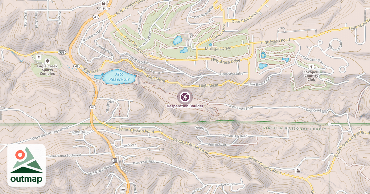 Map of Desperation Boulder