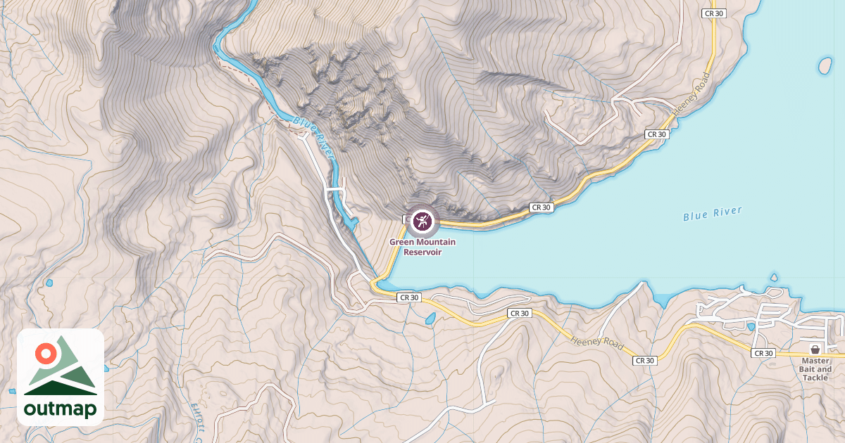 Map of Green Mountain Reservoir