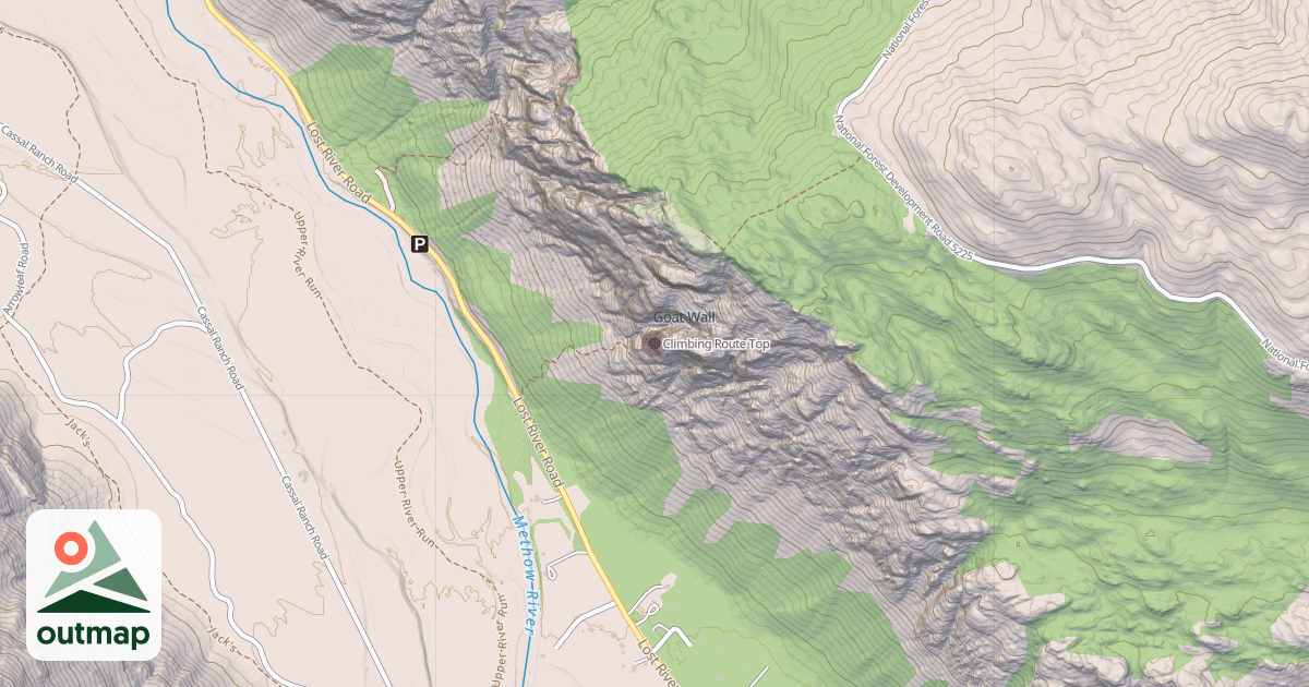 Map of Climbing Route Top
