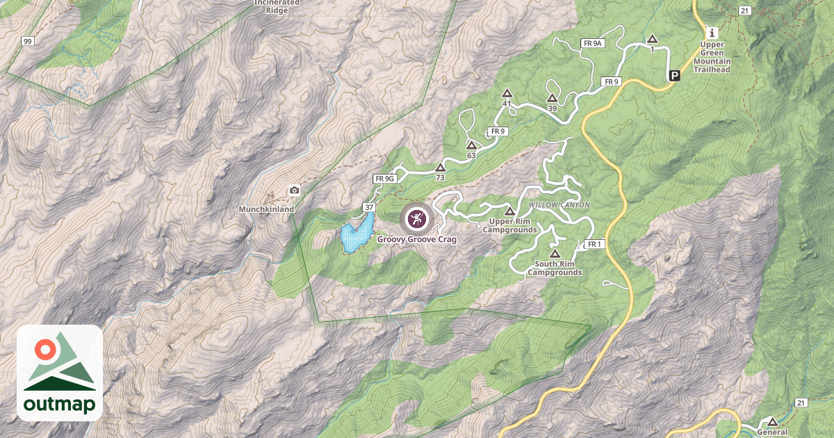 Map of Groovy Groove Crag