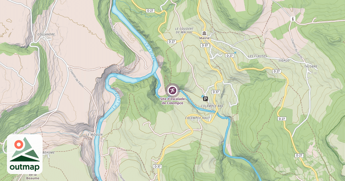 Map of Site d'escalade de Colempce