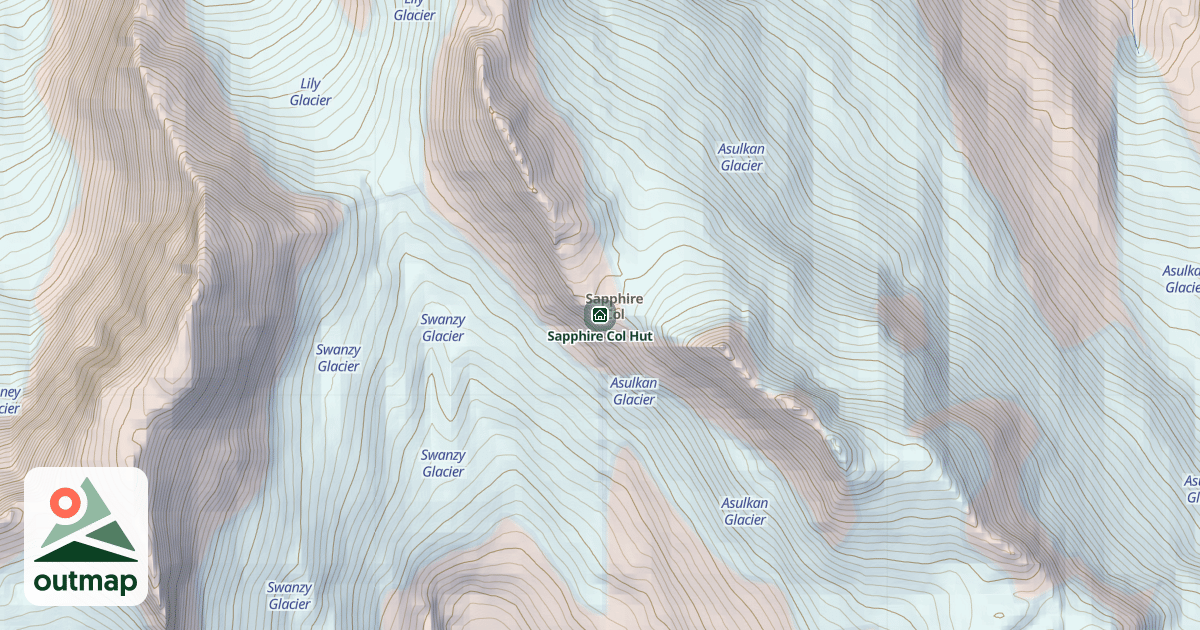 Map of Sapphire Col Hut