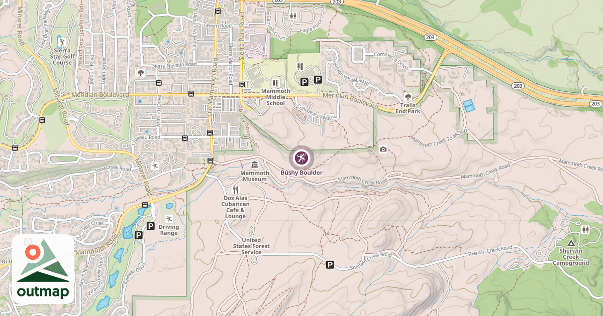 Map of Bushy Boulder