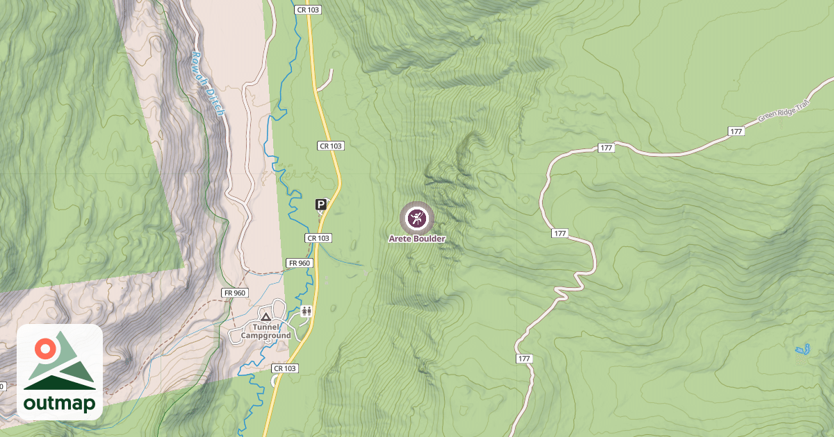 Map of Arete Boulder