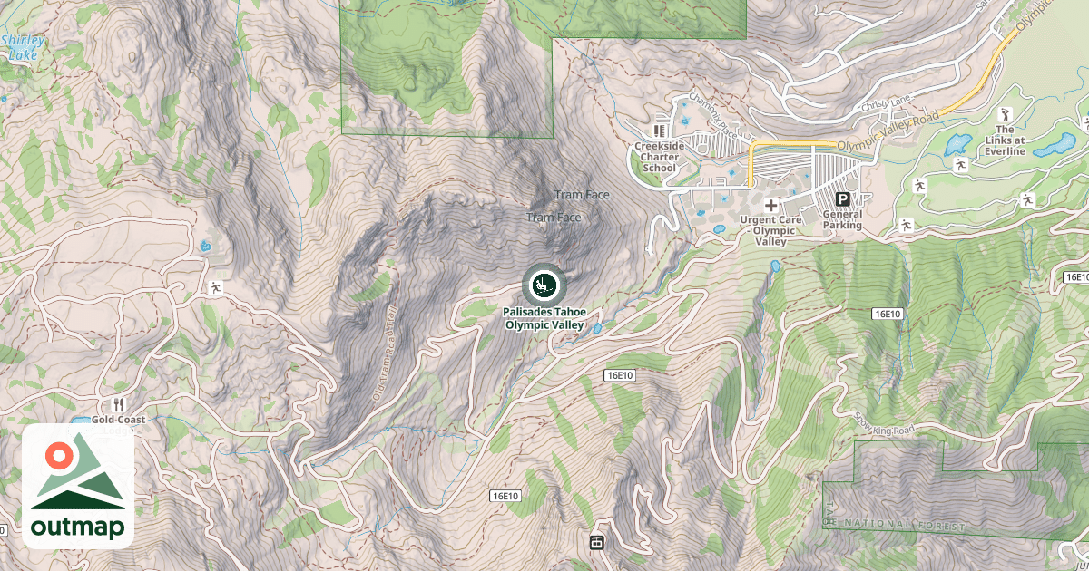 Map of Palisades Tahoe Olympic Valley