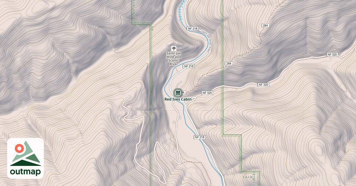 Map of Red Ives Cabin