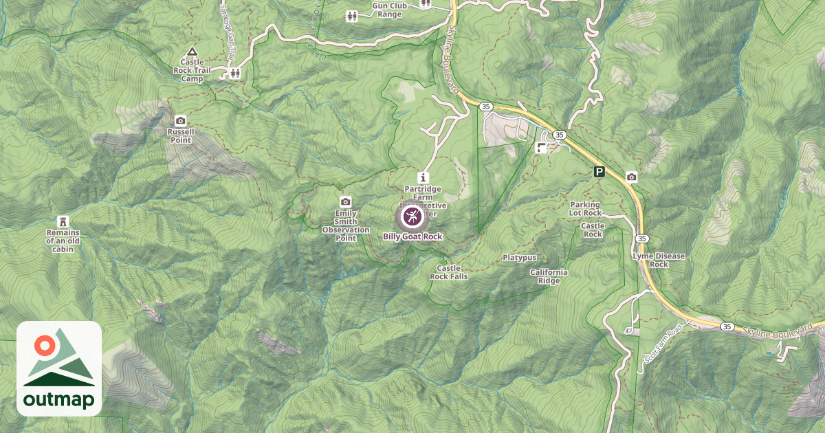 Map of Billy Goat Rock