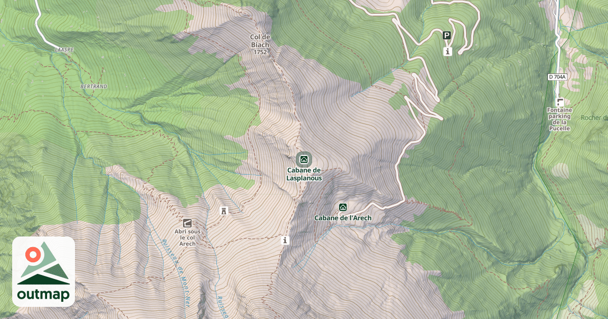 Map of Cabane de Lasplanous